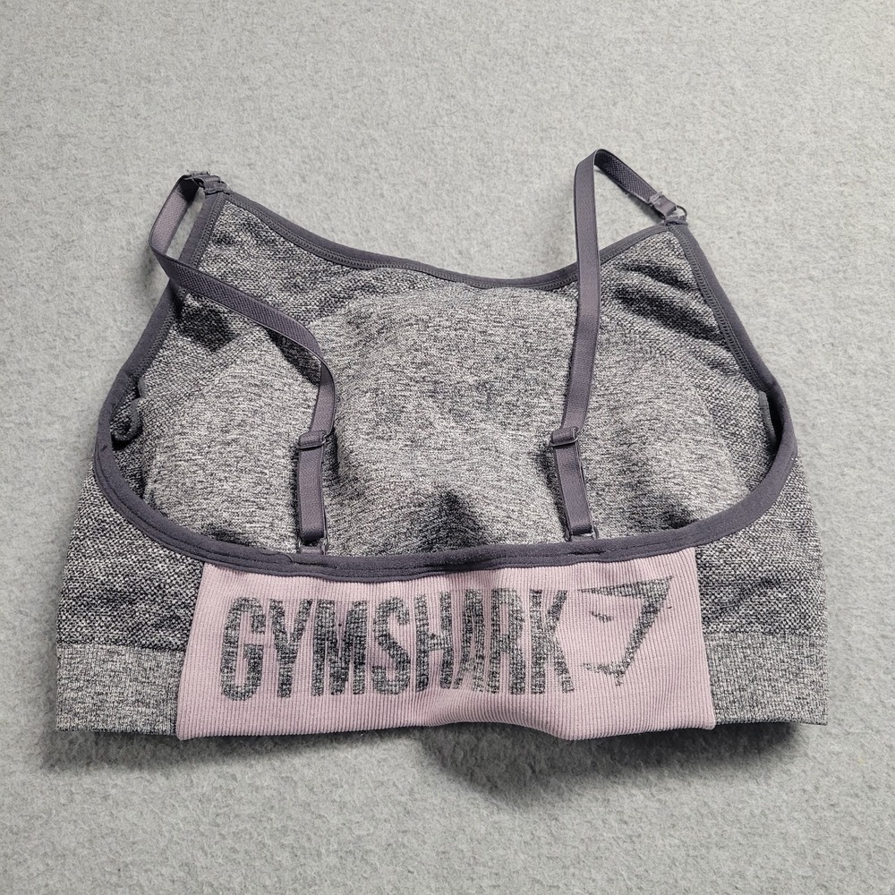 Gymshark Vital Seamless‎ Sports Bra Grey Marl Pink Adjustable Straps Size Medium